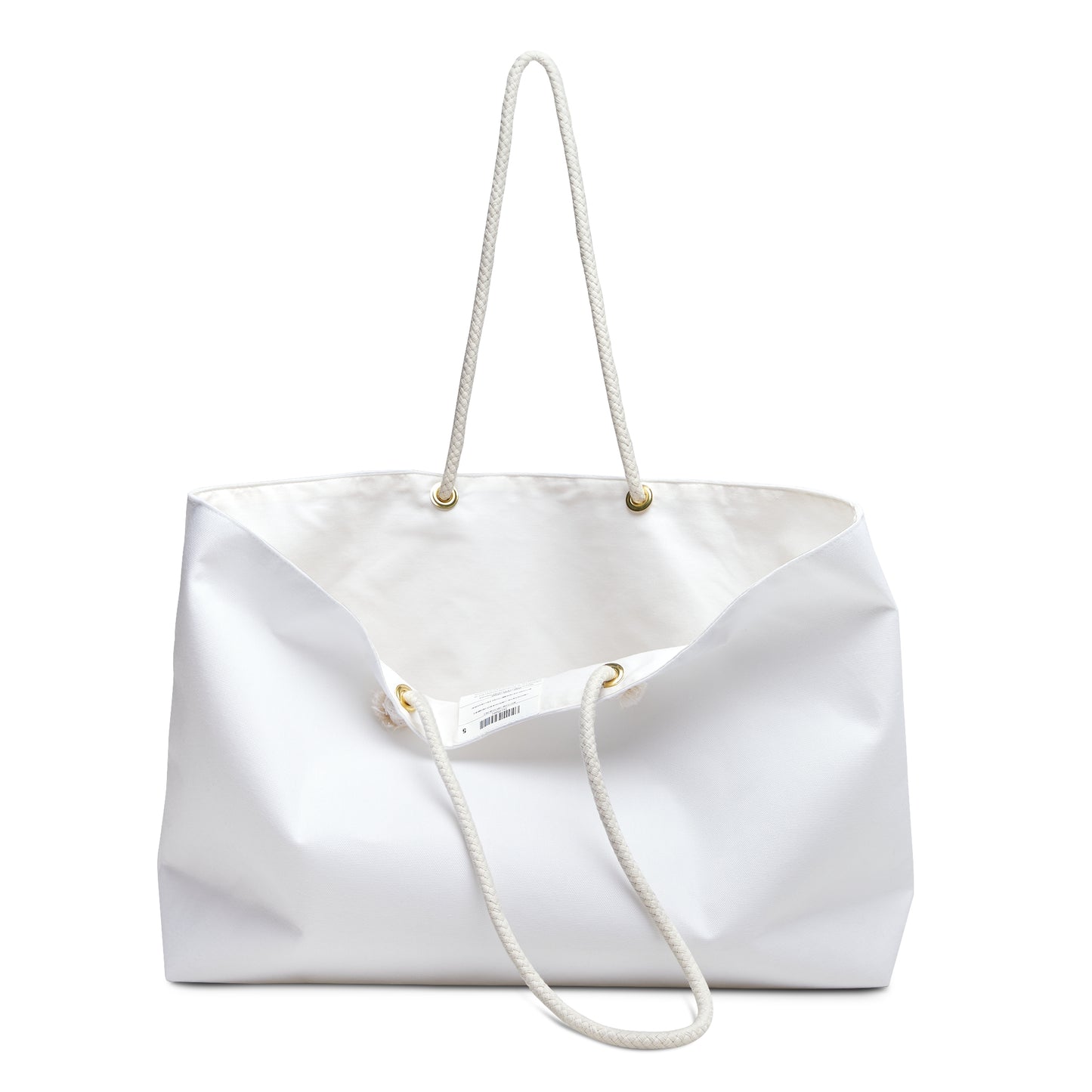 Classic White Weekender Bag — Spacious Rope-Handle Travel Tote