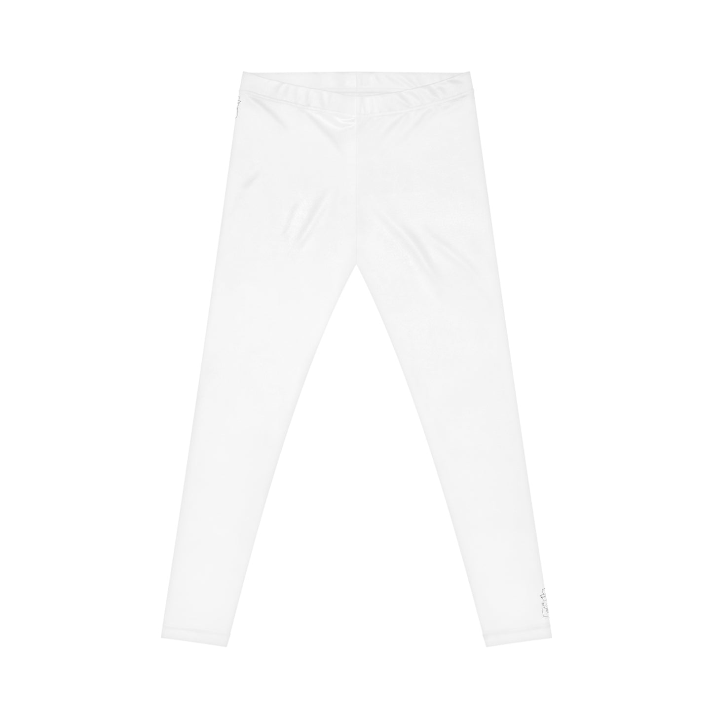 White All-Over Print Women’s Leggings — Minimal Casual Activewear
