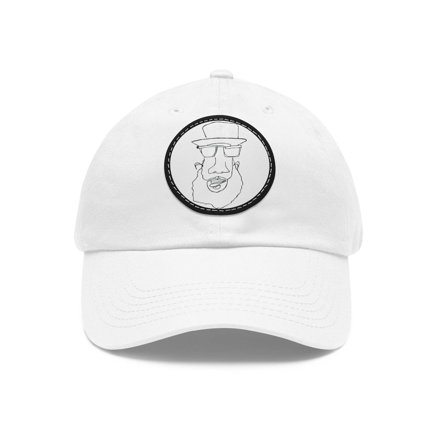 Dad Hat with Leather Patch (Round)