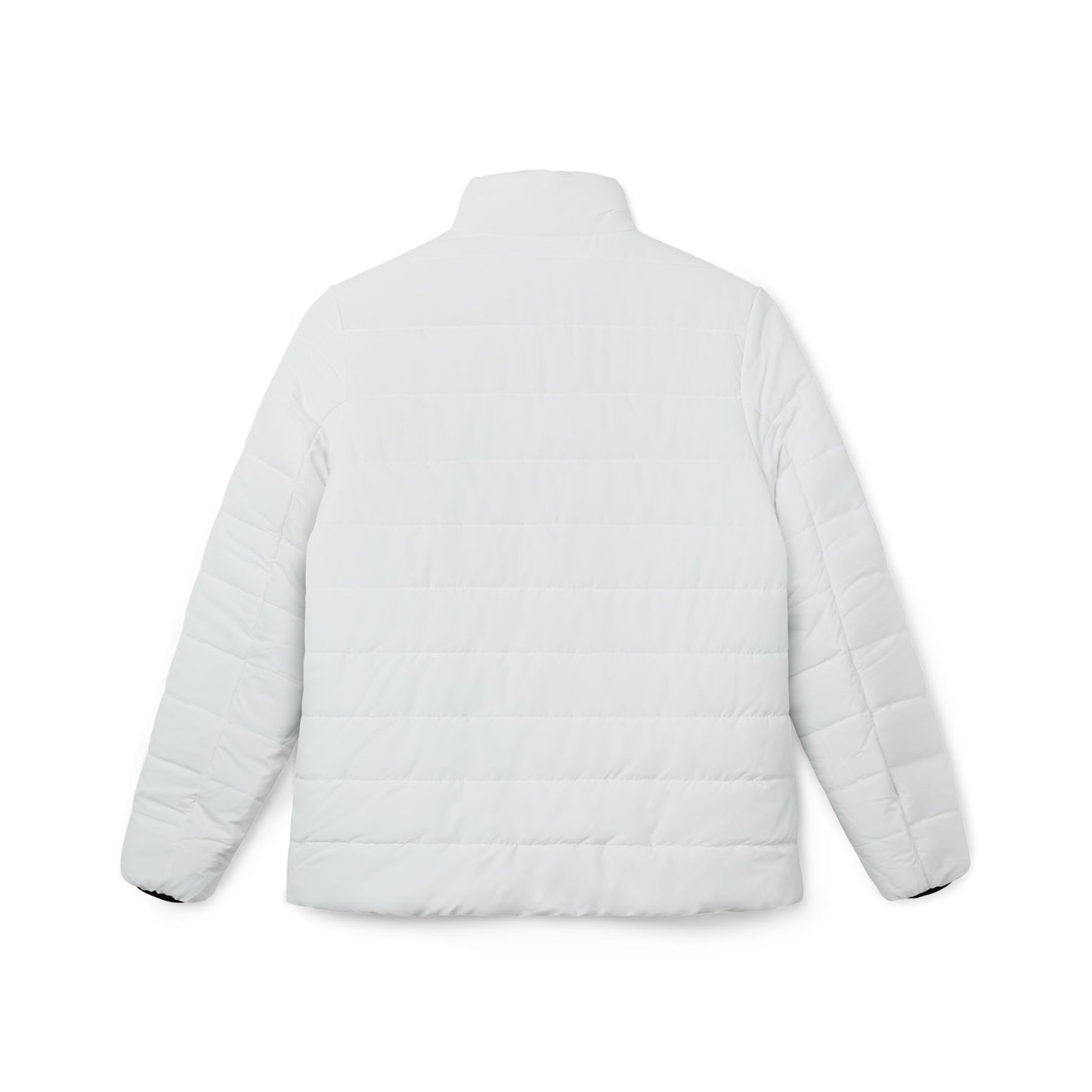 Women’s Puffer Jacket – Minimal Line Art Snowman Chest Logo, Lightweight Winter Coat